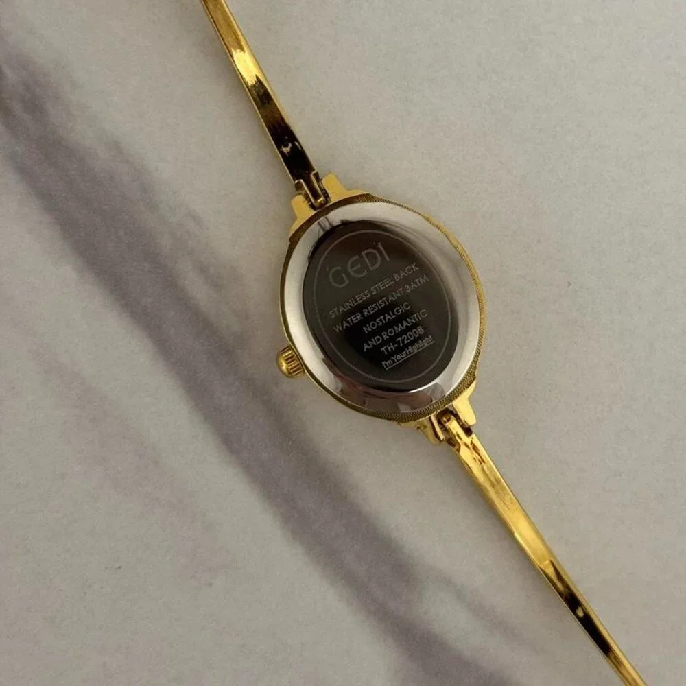 Sku:0165 cute gold white mini‎ watch gold bracelet vintage style + in a gift bag